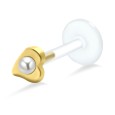 Heart With Pearl Shaped Labrets Push-in LA-60-2p